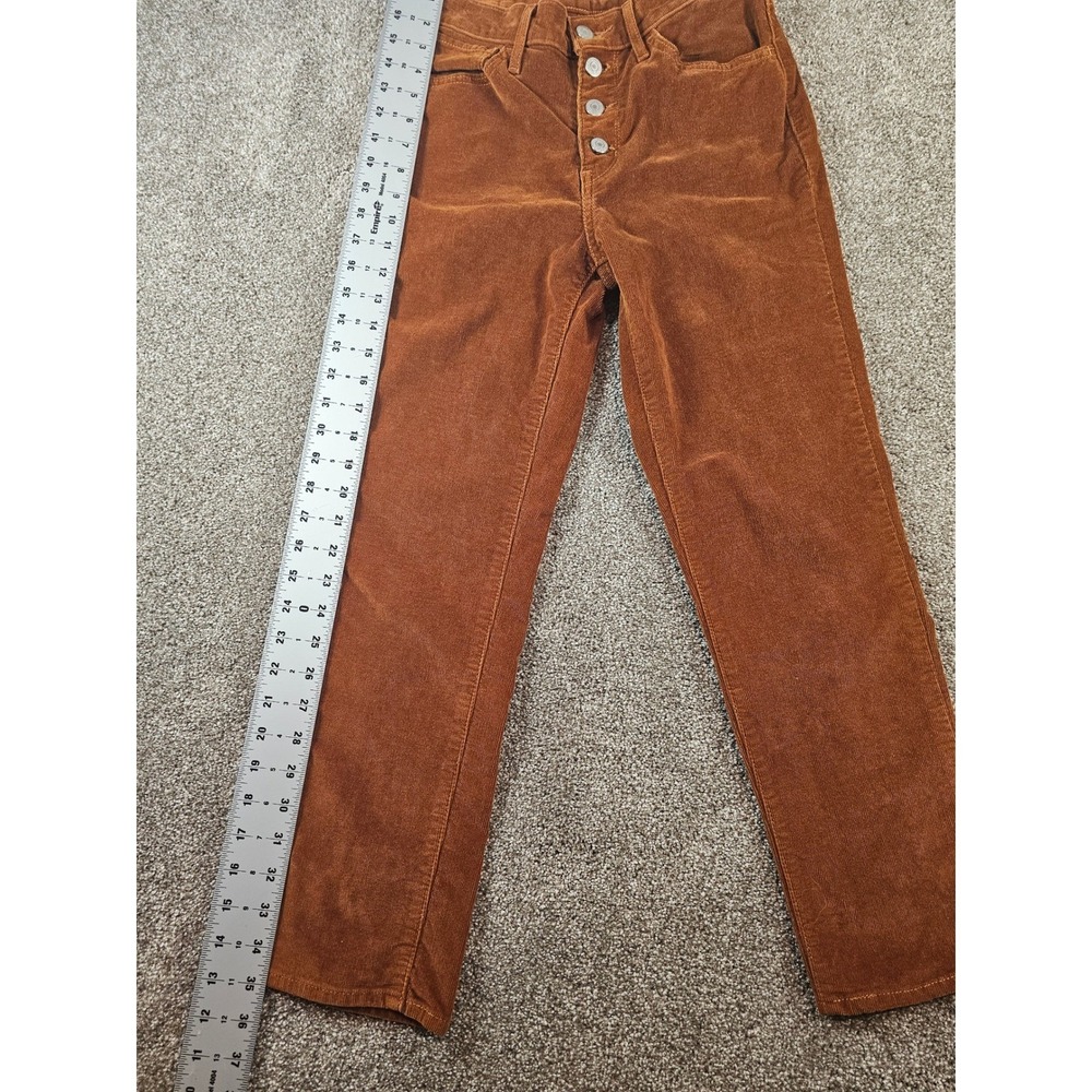 Levis 724 High Rise Straight Corduroy Pants Rust Orange Button Fly 27 79066-0003 - Picture 11 of 15